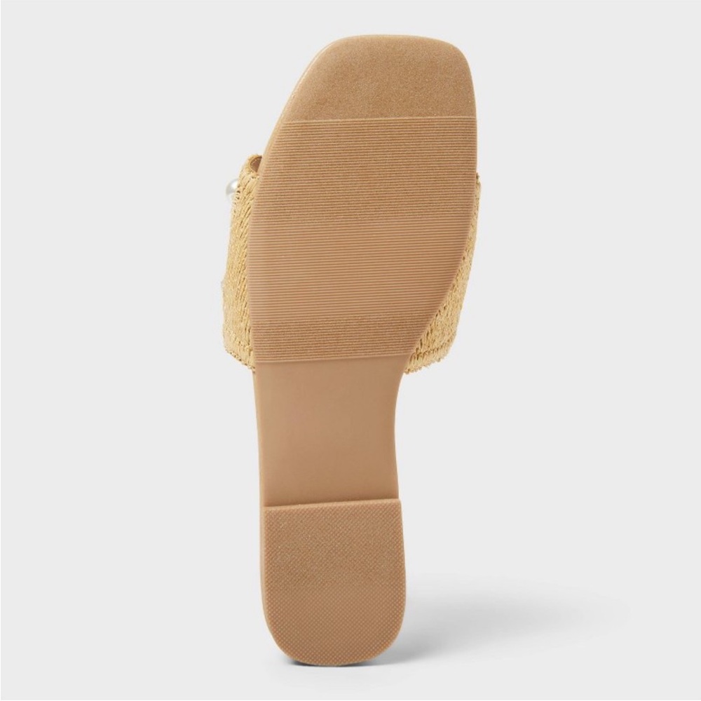 Women's Delaney Ornament Slide Sandals with Memory Foam Insole - A New Day Tan 6 - Picture 4 of 8